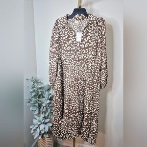 Sage + Fig Tiered Animal Print Dress